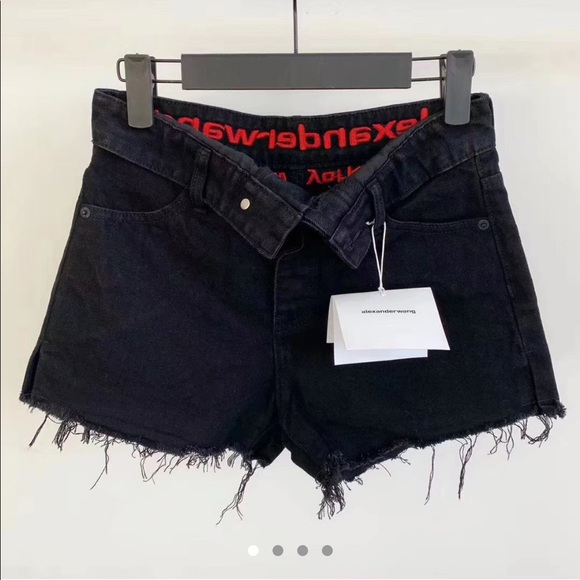 Alexander Wang Runway Bite Distressed Denim Shorts - Picture 1 of 4